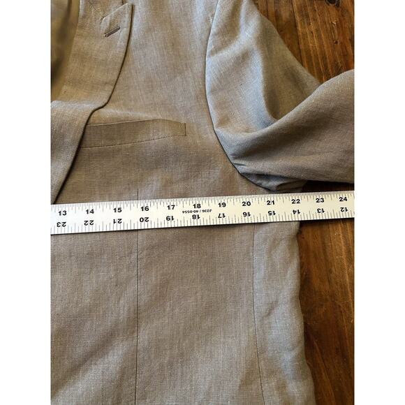 Calvin Klein 100% Linen Blazer 42R Extreme Slim Fit Beige Sport Coat Jacket - Picture 15 of 16